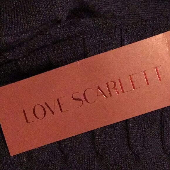 Love Scarlett Navy Blue Knit Pullover Turtleneck Sweater NEW - Picture 14 of 14